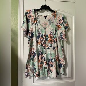 Torrid Multicolor Floral Button-Down Top